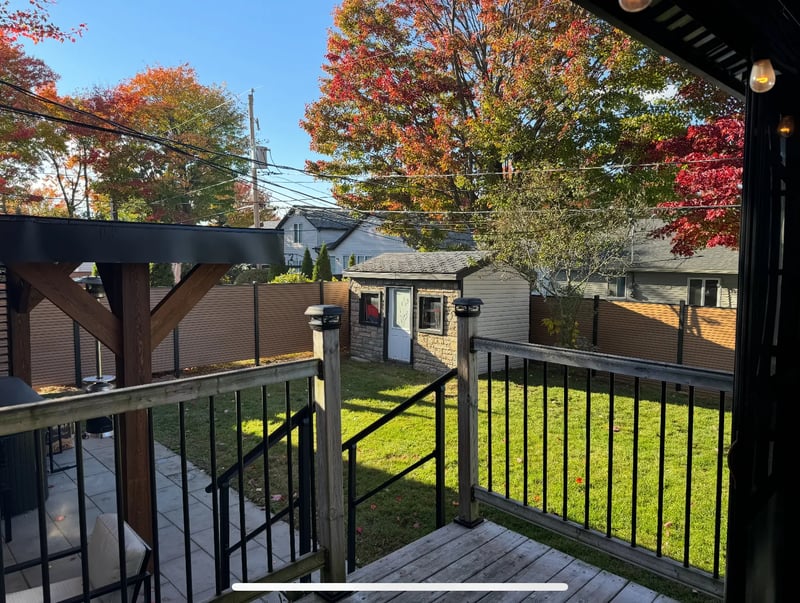 Composite privacy fence installation in Cedar Brown — Cedar Brown
